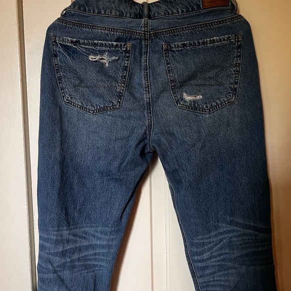 American Eagle Outfitters Dark Blue Distressed Boyfriend Jeans - Picture 4 of 6